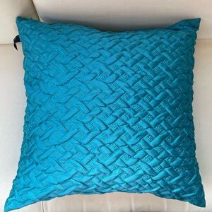 NEW Teal Woven Decorative Pillow 20”